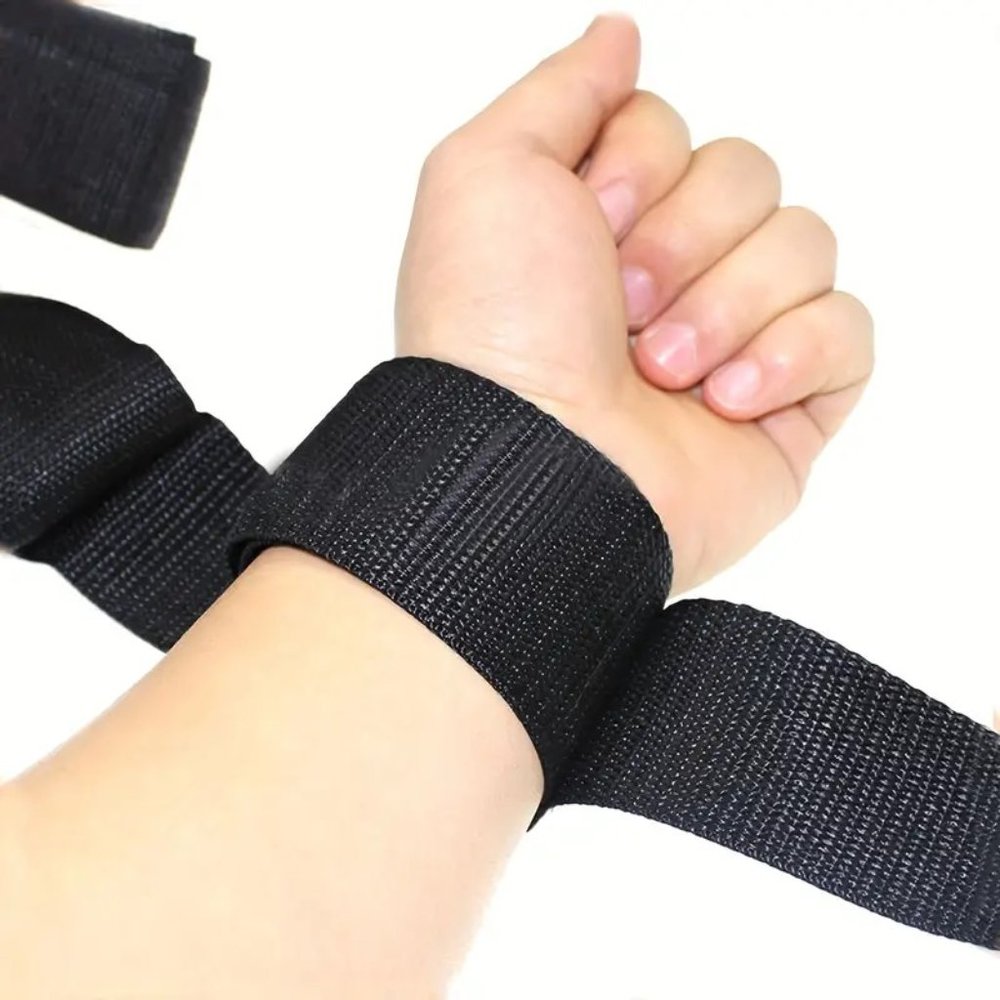 Bondage Harness Ankle & Wrist Handcuffs Restraint Belt Black Role Play Cosplay - Picture 4 of 12
